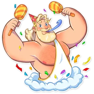 🎊 party, man, celebration, confetti, cartoon telegram sticker