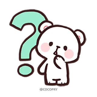 🤔 ours, point d'interrogation, mignon, dessin animé, pensif, confus whatsapp sticker