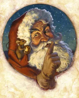 😇 Santa Claus santa claus, christmas, mouse, holiday, shhh, secret telegram sticker