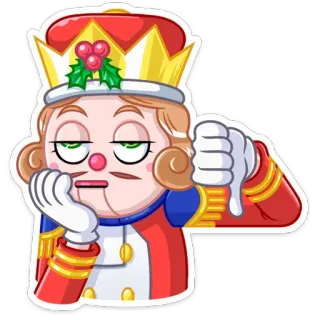 👎 นัทแครกเกอร์, ไม่ชอบ, ดิสไลค์, ลบ, ของเล่น, กษัตริย์ whatsapp sticker