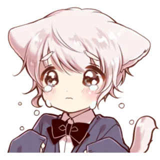 😭 Anime, Catboy, Weinend, Kawaii, Süß, Traurig, Manga telegram sticker
