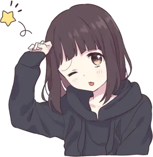 😜 anime, girl, cute, cartoon, kawaii, manga telegram sticker