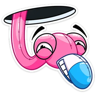 ☺️ cartoon, pink, pill, funny, weird, character whatsapp sticker