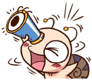 🔭 Cartoon, Figur, Schnecke, Lustig, Fröhlich, Schauend, Animation telegram sticker