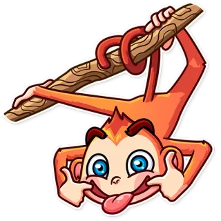 😛 singe, dessin animé, stickers, drôle, joueur, personnage, tire la langue telegram sticker