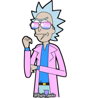 😎 Rick Sanchez Rick and Morty @Sigilo_packs rick et morty, dessin animé, personnage, sticker, drôle, série tv telegram sticker