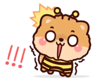 😱 chomik, strój pszczoły, wykrzykniki, słodki, zwierzę, kreskówka telegram sticker
