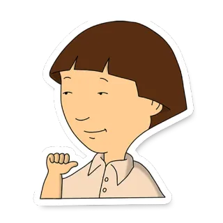 😏 adesivo, cartone animato, personaggio, persona, illustrazione telegram sticker