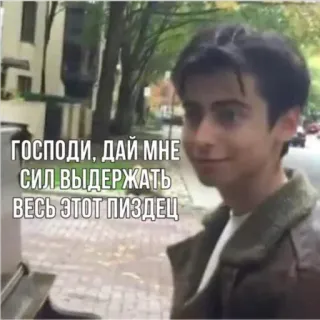 ✝️ господи, дай мне сил выдержать весь этот пиздец русский, мат, текст, мем whatsapp sticker