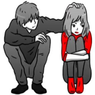 😶 conforto, tristezza, anime, supporto, relazione, empatia, cura telegram sticker