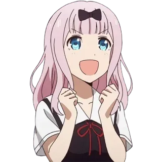 😄 Chika Fujiwara Kaguya-sama: Love Is War Anime, Chika Fujiwara, Kaguya-sama, Love is War, süß, pinke Haare, aufgeregt, glücklich telegram sticker