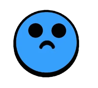 🙃 triste, emoji, cara, azul, círculo, infeliz whatsapp sticker