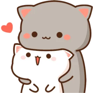 ❤️ gato, kawaii, lindo, amor, corazón, cariño whatsapp sticker