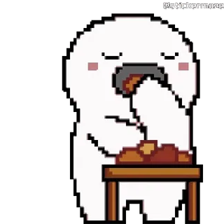 😋 eten, pixel art, eten, schattig, tafel, maaltijd telegram sticker