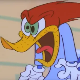 👺 Woody Woodpecker Cartone animato, Divertente, Arrabbiato, Uccello telegram sticker