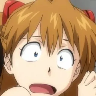 😦 Asuka Langley Sohryu Neon Genesis Evangelion anime, Asuka, Evangelion, shocked, cartoon telegram sticker