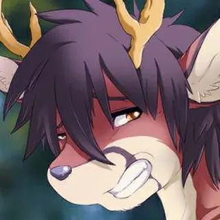 😫 Fellwesen, Hirsch, Anthro, Anthropomorph, Anime, Cartoon telegram sticker
