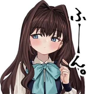 😳 ふーん Anime, Meisje, Uitdrukking, Leuk, Japans telegram sticker
