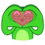 💓 rã, fofo, coração, amor, adesivo, verde telegram sticker