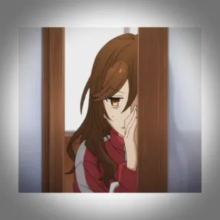 💫 Anime, Mädchen, Spähen, Brünette, Horimiya telegram sticker