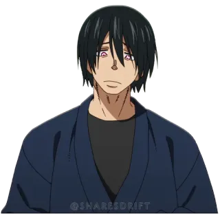 ❓ @SHARESDRIFT anime, personaggio, capelli neri, serio telegram sticker