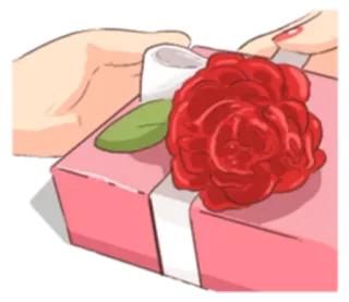🎁 regalo, rosa, presente, flor, amor, celebración, romántico telegram sticker