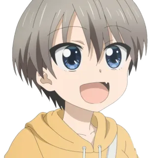 😀 Uzaki Hana Uzaki-chan Wants to Hang Out! Аниме, Узаки, Милый, Персонаж, Улыбка telegram sticker