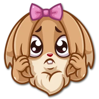 😰 coelho, desenho animado, fofo, animal, adesivo, laço, orelhas, emoji telegram sticker