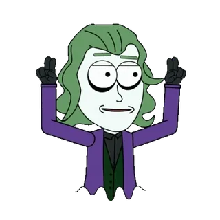 🤷‍♂️ Joker Joker, Rick and Morty, Kartun, Karakter, Penjahat telegram sticker