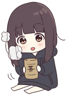 🍵 茶 Anime, Té, Kawaii, Lindo, Japonés, Personaje telegram sticker
