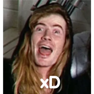 🙂 Dave Mustaine xD musicien, métal, guitare, mème, drôle whatsapp sticker