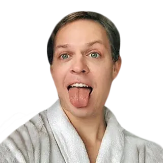 😛 osoba, twarz, język, wyraz, mężczyzna, szata telegram sticker