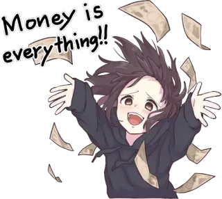 💸 Money is everything!! 钱, 财富, 幸福, 卡通, 金融, 成功 whatsapp sticker