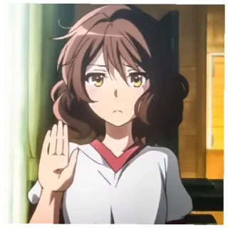🤚 Anime, Ragazza, Mano, Mano alzata telegram sticker