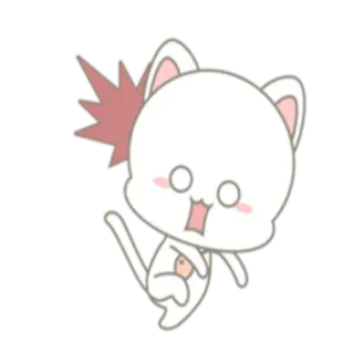 😱 cat, kitten, cute, kawaii, sticker, animal, white telegram sticker