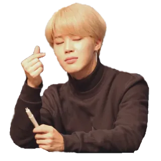 ❤️ Jimin kpop, bts, singer, idol, finger heart, jimin telegram sticker