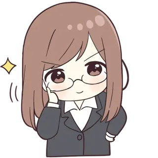 😎 Anime, Mädchen, Brille, Business, Süß telegram sticker