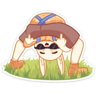 🖕 coelho, óculos de sol, dedo do meio, ofensivo, desenho animado, adesivo telegram sticker