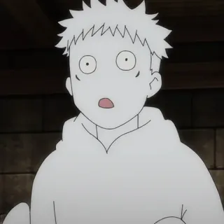 💥 Anime, Cartone animato, Spaventato, Preoccupato, Scioccato, Bianco telegram sticker