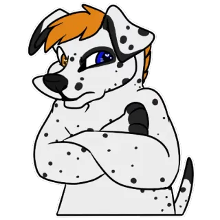 😡 собака, пушистый, далматинец, мультфильм, животное, персонаж, наклейка telegram sticker