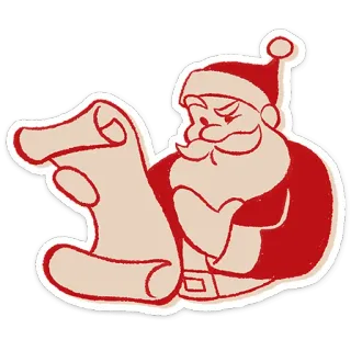 🎅 Santa Claus 圣诞老人, 圣诞节, 节日, 卷轴, 清单, 圣诞老人 telegram sticker