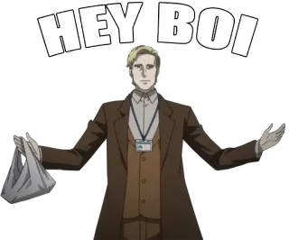 👋 HEY BOI 애니메이션, 캐릭터, 표정, 인사 telegram sticker