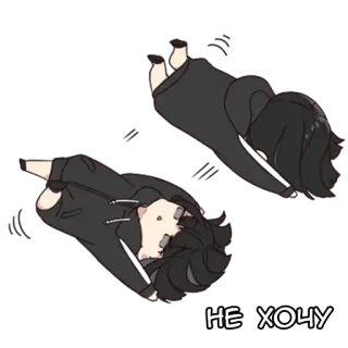 👿 НЕ ХОЧУ tristeza, perezoso, deprimido, acostado, melancolía telegram sticker