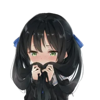 😔 Anime, Chica, Lindo, Dibujo animado, Sticker whatsapp sticker