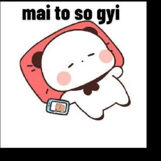 😴 mai to so gyi cute, sleepy, cartoon, character, panda, laying down whatsapp sticker