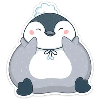 ☺️ pinguïn, schattig, dier, cartoon, sticker, winter, kawaii telegram sticker