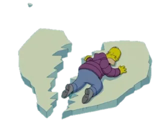 💔 Homer Simpson The Simpsons heartbreak, sad, cartoon, broken heart, emotional telegram sticker