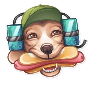 🌭 cane, hotdog, animale, animale domestico, cibo, cartone animato telegram sticker