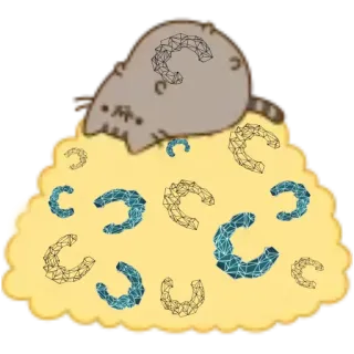 🍽 gato, Pusheen, nube, lindo, kawaii, dibujos animados whatsapp sticker