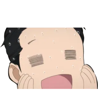 😱 аниме, нервный, мультфильм, эмоция, потеющий, в шоке whatsapp sticker